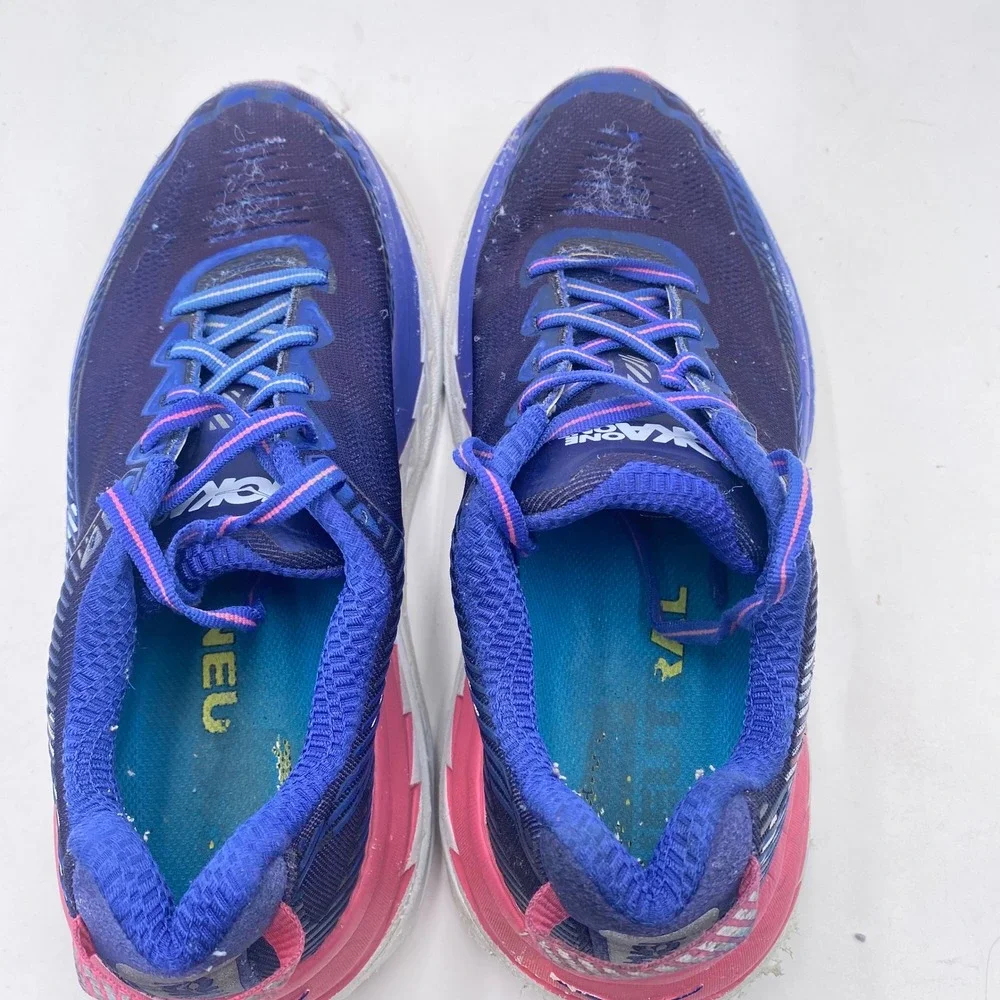 Hoka One One Bondi 5 Running Shoes‎ Womens 8 D Wide Blue Pink 1016605 BSTW
